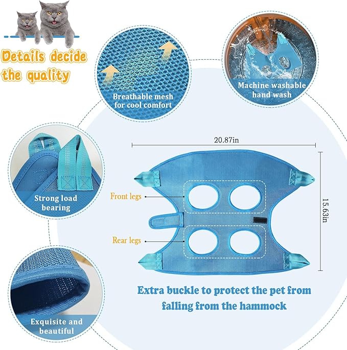 JIURUN Dog Grooming Hammock for Nail Trimming, Dog Grooming Hammock(M), Dog Sling for Nail Trimming, Hanging Harness Holder for Nail Clipping, Pet Comb Bat Costume Wings for Cats Dogs