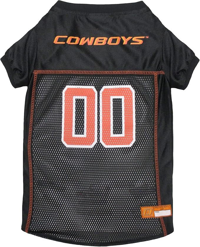 Pets First NCAA College Oklahoma State Cowboys Mesh Jersey for DOGS & CATS, Small.Licensed Dog Jersey with your Favorite Football/Basketball College Team