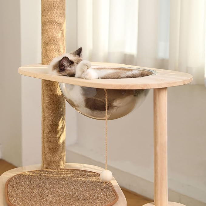 11.8" Acrylic Dome Clear Plastic Pet Cat Bubble Window Capsule Space Cover, Transparent Furniture Replacement for Nest Bed Hammock Catching Tree Shelves Window Perch Accessories, Cat Tree Not Included