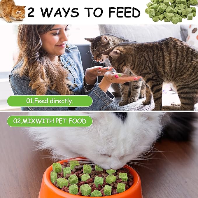 120g Cat Grass Treats for Indoor Cats, Freezed Dried Cat Grass Teething Stick Snacks for Cats, Edible Feline Chew Toys for Hairball Control and Oral Health