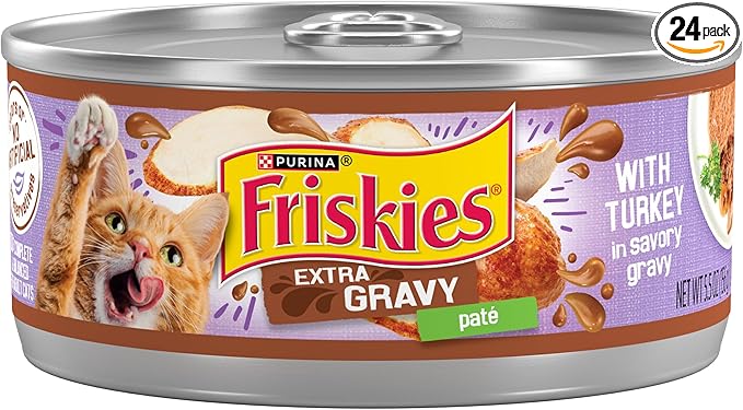 Purina Friskies Wet Cat Food Pate with Turkey in Savory Gravy - (Pack of 24) 5.5 oz. Cans