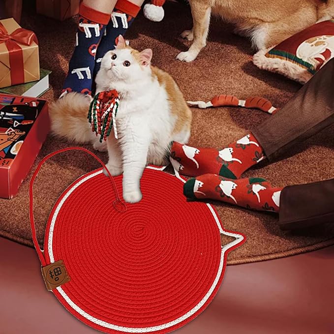 Peiiwdc Cats Interaction Scratcher Board Toy Furniture Protective Pet Rest Bed for, Climbing, Lounging Large Cats Mat