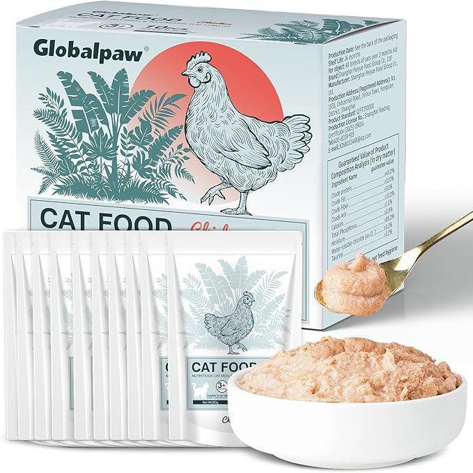 Lickable Creamy Cat Treats for Adult & Senior Cats, Premium Wet Pet Food Delectables Bisque for Cats Dogs Chicken Recipe Protein-Rich - (Pack of 10) 2.8 oz Pouches (Wet Cat Food Pack of 10)