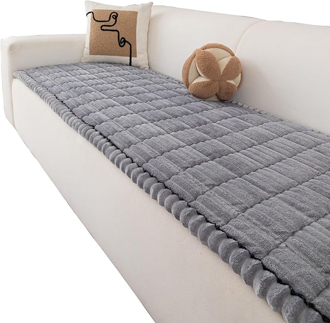 Anti-Slip Sofa Cushion, Washable Couch Cover Cat Mat Pet Pad Blanket for Furniture Protector Customizable Sofa Slipcover Pets Friendly(90x90cm(35x35inch), Light Gray)