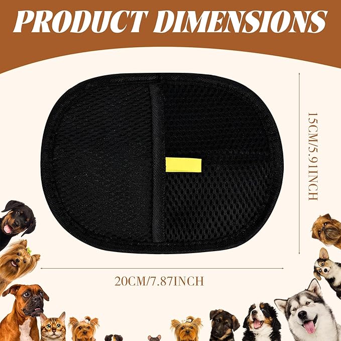 DAMAH Electrostatic Pet Hair Removal Gloves for Cats & Dogs, Reusable Washable Double Sided Grooming Gloves for Couch, Furniture, Carpet, Car Seat, Home Travel