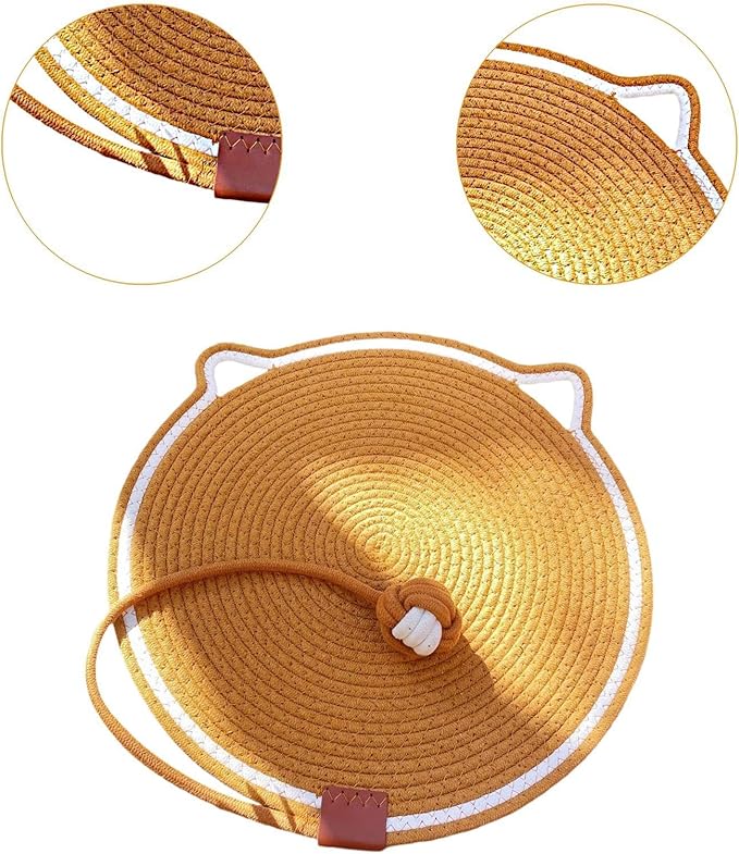 Cat Scratch Scratching Pad Lightweight Sleeping Bed Anti Slip for Sofa Couch Floor with Ball Furniture Protector, Caramel