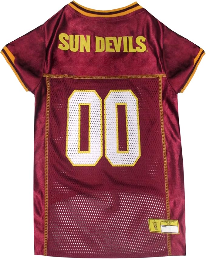 Pets First NCAA College Arizona State Sun Devils Mesh Jersey for DOGS & CATS, Medium. Licensed Dog Jersey with your Favorite Football/Basketball College Team