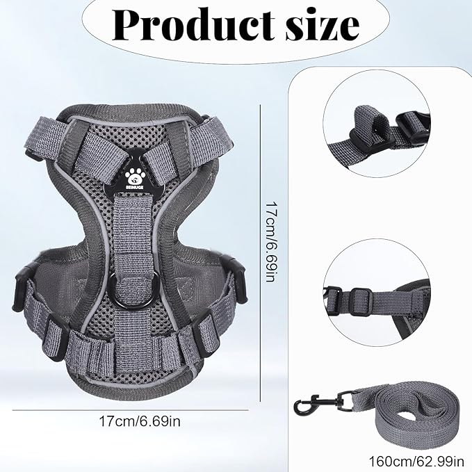 Cat Chest Harness and Leash Adjustable Mesh Cat Leash and Chest Harness Set Soft Breathable Anti Escape Vest Harnesses Cats Walking Jacket for All Types Cats Puppies Rabbits