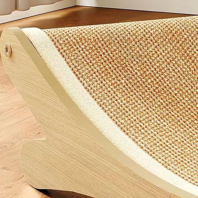 Sisal Cat Scratcher Bed,Wooden Kitten Furniture Hammock,Cozy Lounger for Indoor Cats of Medium Size,Durable Detachable Kitten Scratching Pad for Furniture Protection