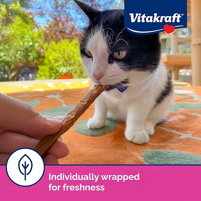 Vitakraft PurrSticks for Cats - Nutritious & Healthy Soft Cat Treats - Gently Oven Roasted Meat Sticks for Cats w/ 70% Meat - Easy-to-Serve Cat Chew Sticks (Chicken, 24 Pack)