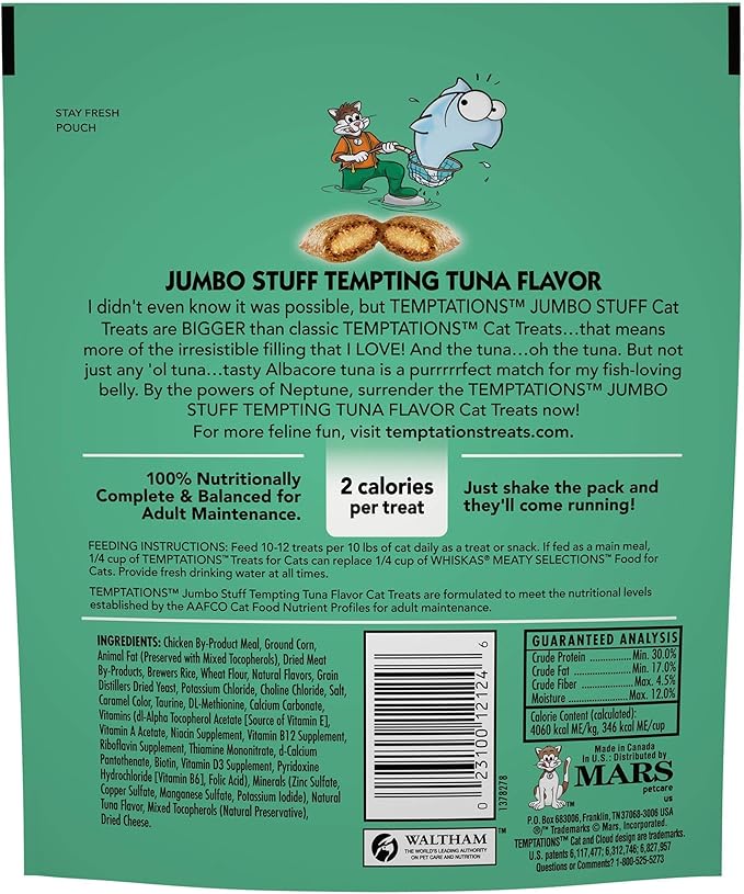 Temptations MEGA Jumbo Stuff Tempting Tuna Flavor (1-Bag) (NET WT 5.3 OZ)
