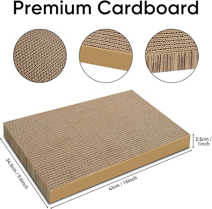Cat Scratchers 4 Packs Refill Cat Scratching Pad Cardboard for Indoor Cats and Kitten, Large Size Cat Scratch Pad Board Easy for Cats to Scratch