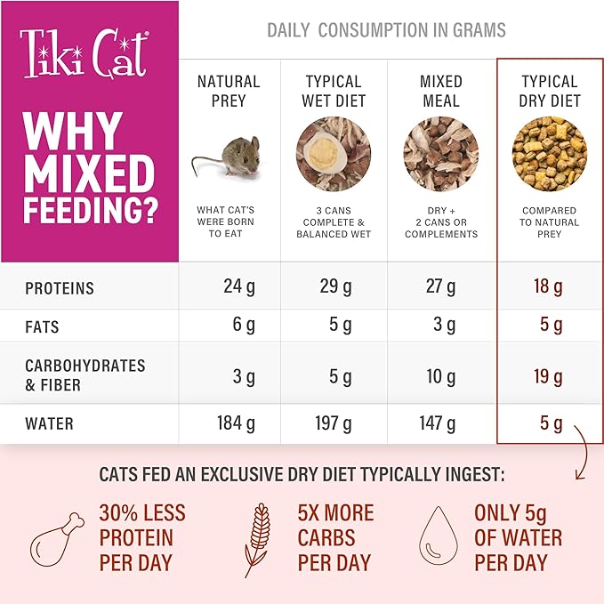 Tiki Cat Born Carnivore Silver Senior Health Dry Cat Food for Senior Cats, Non-GMO, 5.6 lbs. Bag