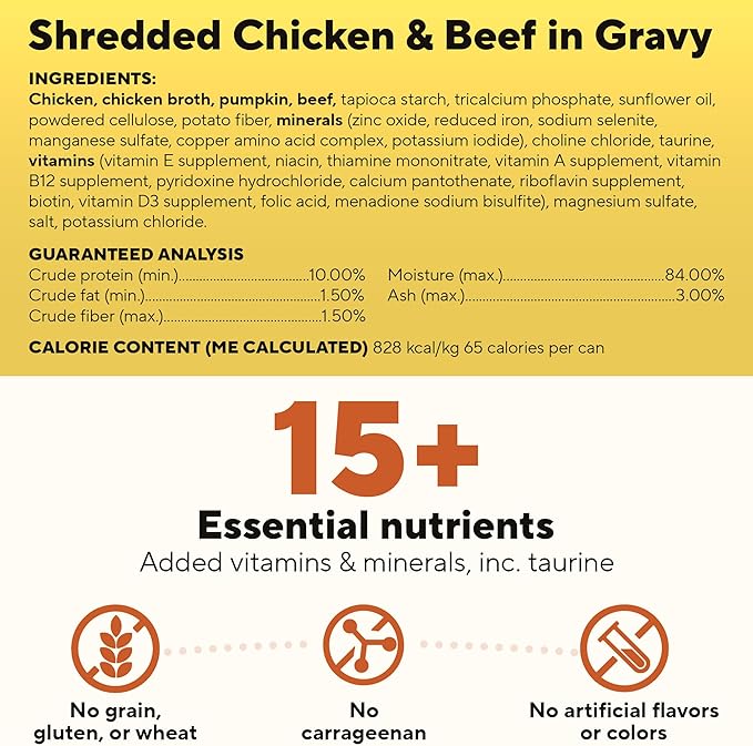 Dave's Pet Food Naturally Healthy Minced & Shredded Chicken in Gravy Variety Pack Grain-Free Wet Cat Food, 2.8-oz can, Case of 12