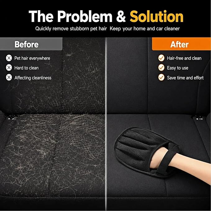 Pet Hair Removal Glove for Cats and Dogs - Electrostatic Pet Hair Remover Gloves, Reusable Magic Brush Tool for Couch, Furniture, Car & Laundry (1 PCS)