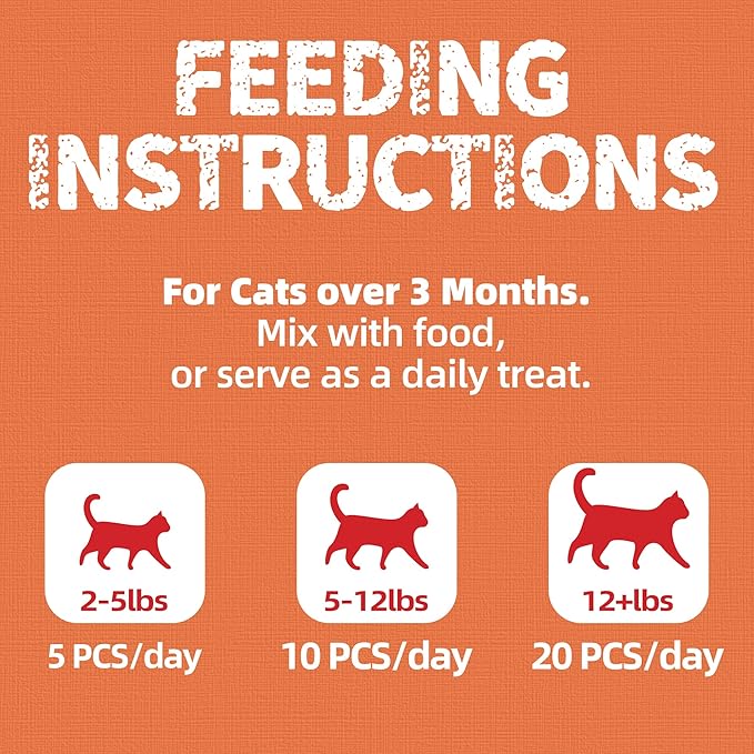 Just Try Cat Multivitamin Treats - Taurine for Cats L-Lysine Cat Treats, Cat Vitamins Crunchy Cat Treats for Overall Vitality, Chicken Flavor, Training Treats 16 oz