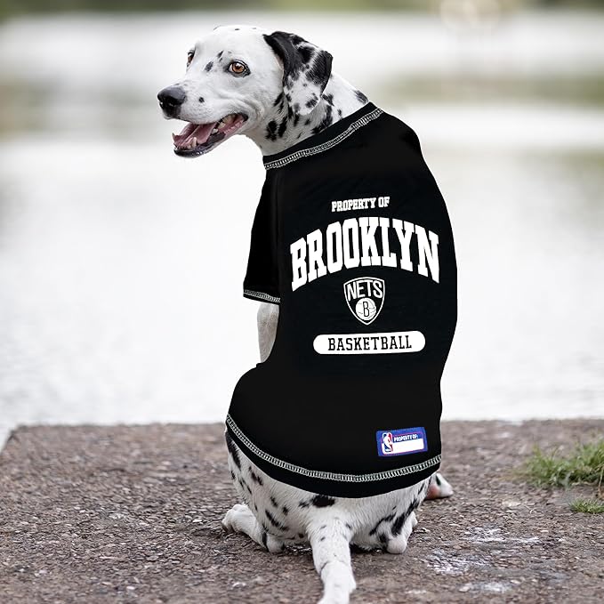 Pets First NBA Licensed Hoodies & T-shirt for Dogs & Cats, Brooklyn NETS, Medium