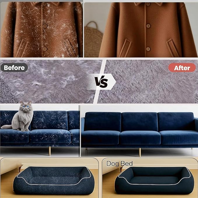 Pet Hair Removal Gloves - Reusable & Washable Magic Brush - Electrostatic Mitt for Dogs & Cats, Upgraded Grooming Glove - Dog Hair Remover Tool for Laundry, Couch, Carpet, Car seat & Clothing