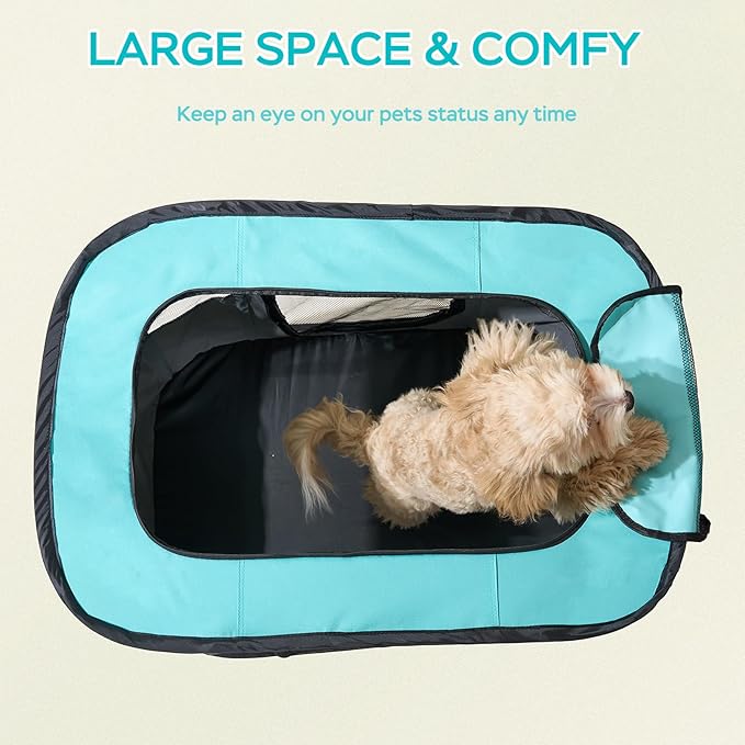 Portable Foldable Pet Playpen Collapsible Crates Kennel Playpen for Dog cat and Rabbit &Travel playpen Outdoor or Indoor (Medium（31.5" L x 23.6" W x 21.7" H）, Green)