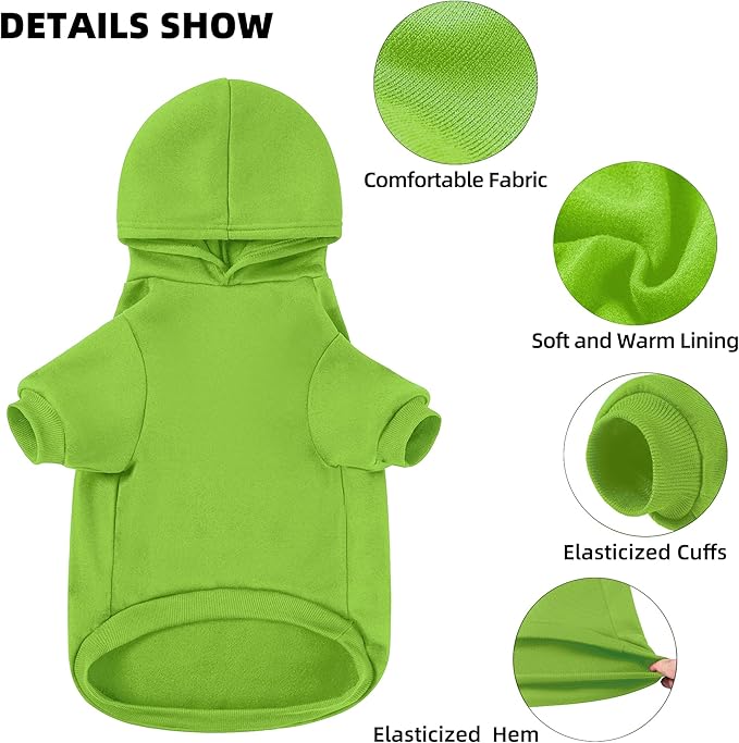 Dog Sweater Dog Hoodie Cold Weather Coat Hooded Sweatshirt for Puppies,Cats, Small Medium Large Dogs (Green(I Love My Dad), Medium)
