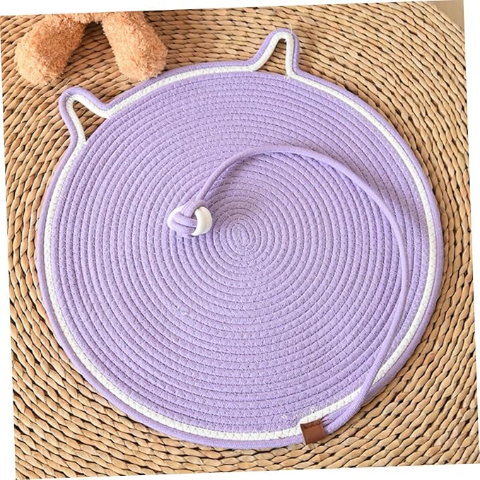 Cat Scratching Mat and Pad Anti-Slip Sturdy Cat Scratch Bed Small Purple Indoor Sofa Protector for Kitten Claw Grinding and Furniture Defense