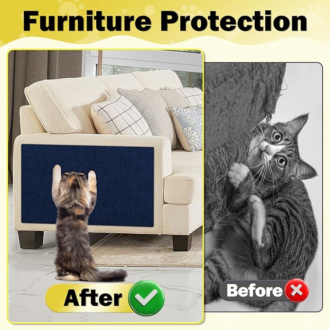 ENONCI 78.7"x15.8" Large Couch Protector from Cat Claws,Anti Scratch Furniture Protector for Cats Corner Wall Scratcher,Replacement for Cat Tree Post Shelves