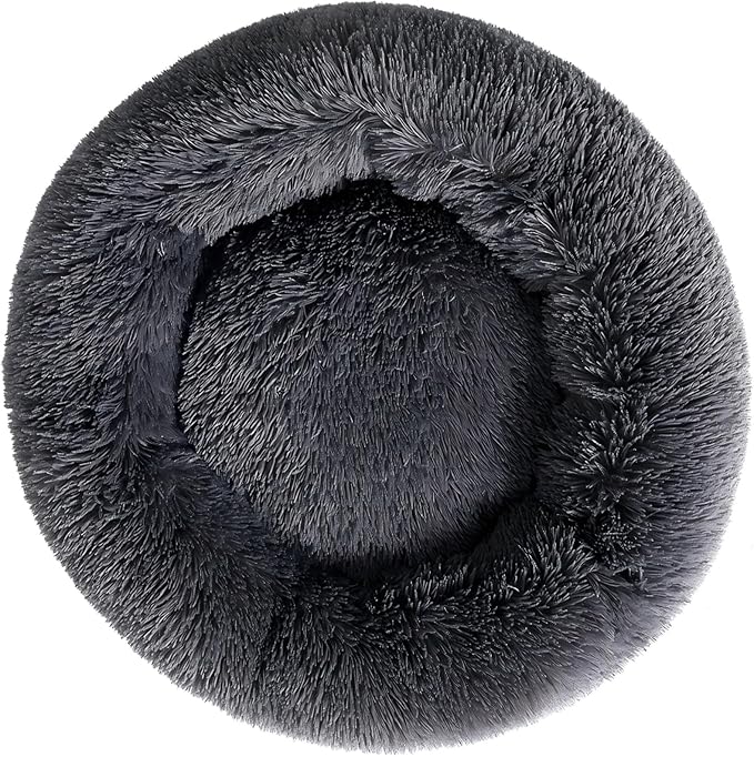 Cat Beds for Indoor Cats with Non Slip Bottom Plush Rabbit Pillow Donut Dog Bed Soft Faux Fur Indoors Beds for Indoor Kittens Comfortable Rabbit Bed Up to 7 Lbs Small Pet