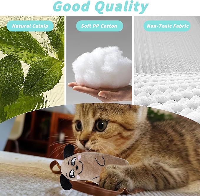 5pcs Catnip Toys, Fun Cat Toys, Bite Resistant, Indoor Cartoon Cat Toys for Cats, Cat Chew Toys