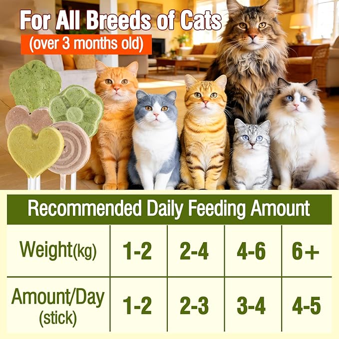Freeze Dried Cat Treats, Cat Lollipop Treats Cat Grass Treats, Chicken Lollipops, High-Protein Nutrient Snacks - Interactive Cat Toy & Food Toppers (21pcs)