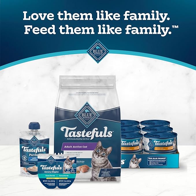 Blue Buffalo Tastefuls Natural Dry Food for Active Adult Cats, Chicken and Brown Rice Recipe, 15-lb. Bag