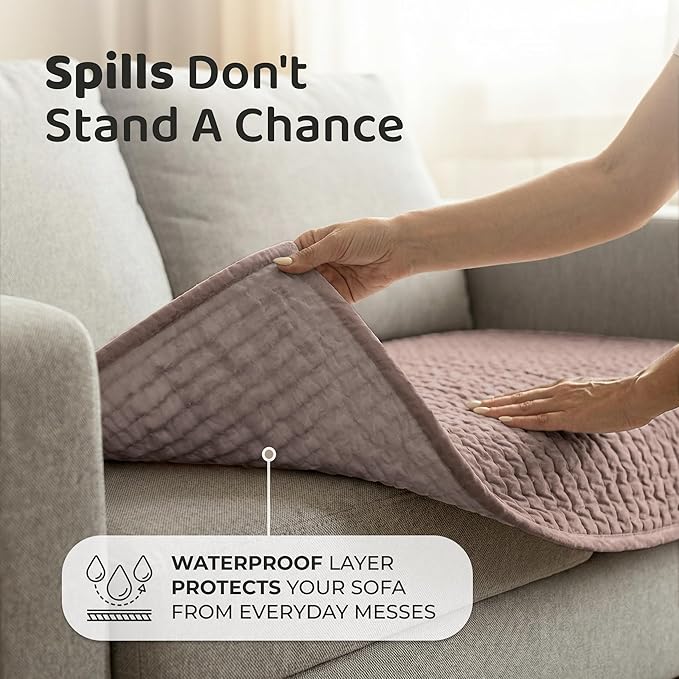 PAULATO BY GA.I.CO. Waterproof Blanket – 24x67” Changing Absorbent Pad for Incontinence – Machine Washable Stain-Resistant Protector for Couch Sofa or Bed – Reusable Waterproof Cover - Marsala
