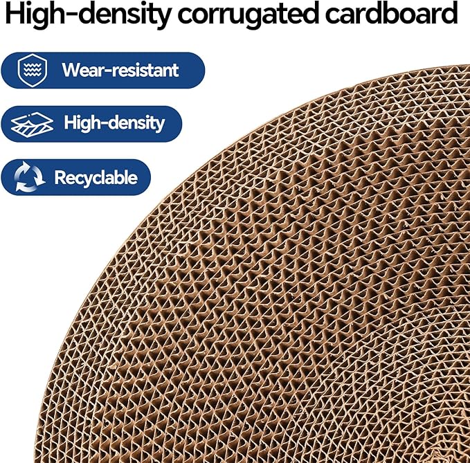 Goosheep 4-in-1 Cat Scratcher and Bed, 2 Scratching Pads & 2 Oval Loungers for Indoor Cats, Multi-Cat Household Cardboard Scratcher Furniture with Cat Bed Design to Save Your Couch