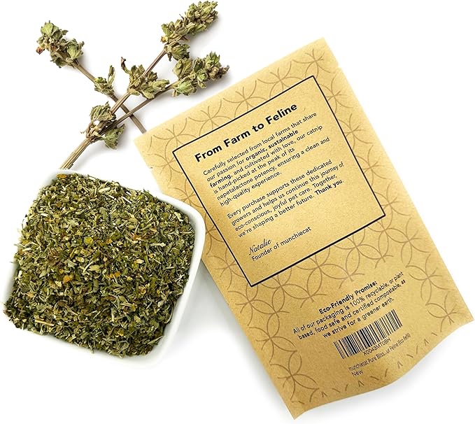 munchiecat Organic Catnip Refill - USDA Certified Premium Catnip in Eco-Friendly Paper Pouch, Natural & Chemical-Free (Eco Refill)