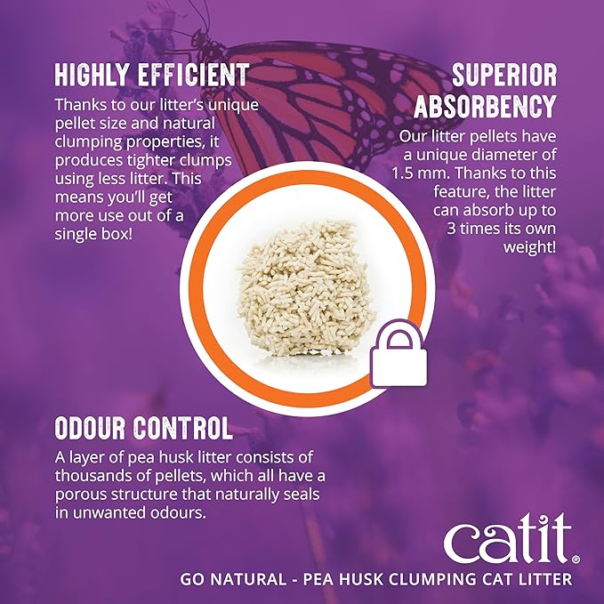 Catit Go Natural Pea Husk Clumping Cat Litter 12.3 lb, Natural