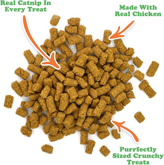 Meowijuana Chicken Treat Trio | 3-Pack Crunchie Munchie Chicken Catnip Treats | Low Calorie Cat Snack | Made with Organic Catnip | Produced in the USA