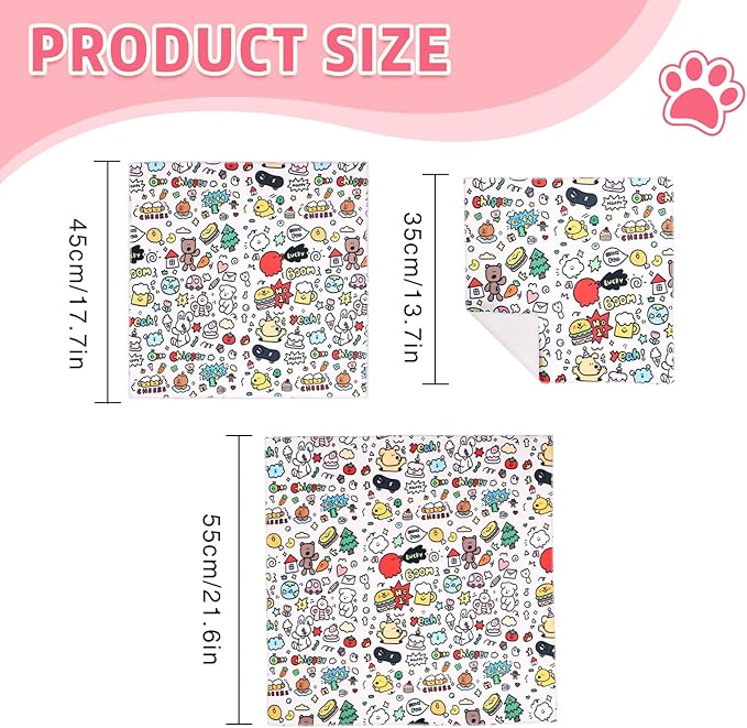 3 Pcs Cat Grooming Wrap,21in Cat Swaddle Wrap, Self Adhesive Cats Blanket for Nail Trimming