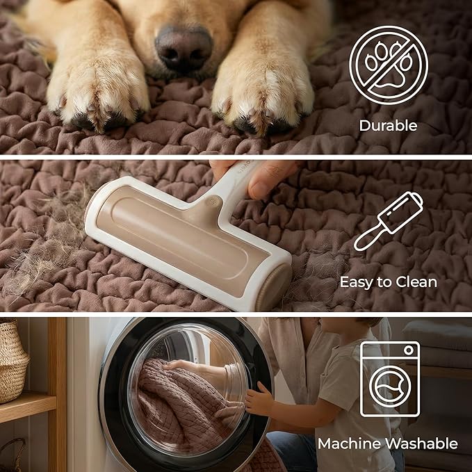 PAULATO BY GA.I.CO. Waterproof Blanket for Bed – Twin Size Cover for Incontinence – Machine Washable Stain-Resistant Protector for Couch and Sofa – Absorbent Pad - Marsala