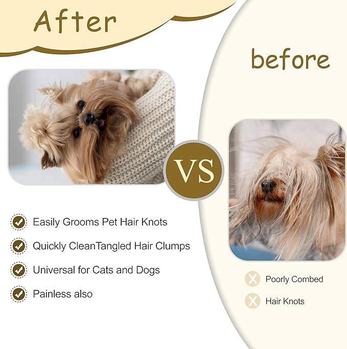 2-in-1 Pet Hair Removal Massaging Shell Comb, Soft Deshedding Brush for Cats & Dogs, Gentle Grooming Tool for Mats & Tangles (White)