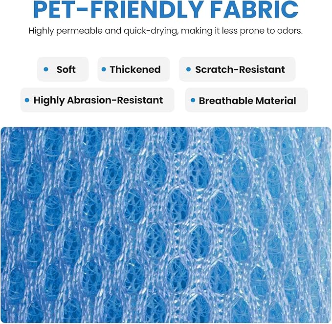 Medium 6-12 lbs Blue Cat Bathing Bag - Double Fix with Suction Cups & Adhesive Fasteners, Anti-Escape & Scratch-Resistant, Breathable & Easy to Clean, for Bathing, Nail Trimming & Travel