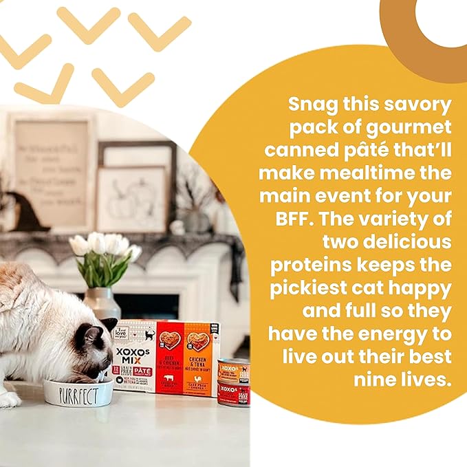 I AND LOVE AND YOU XOXOs Wet Cat Food - Chicken + Tuna Pâté - Grain Free, Filler Free, 3oz Pack of 24 Cans