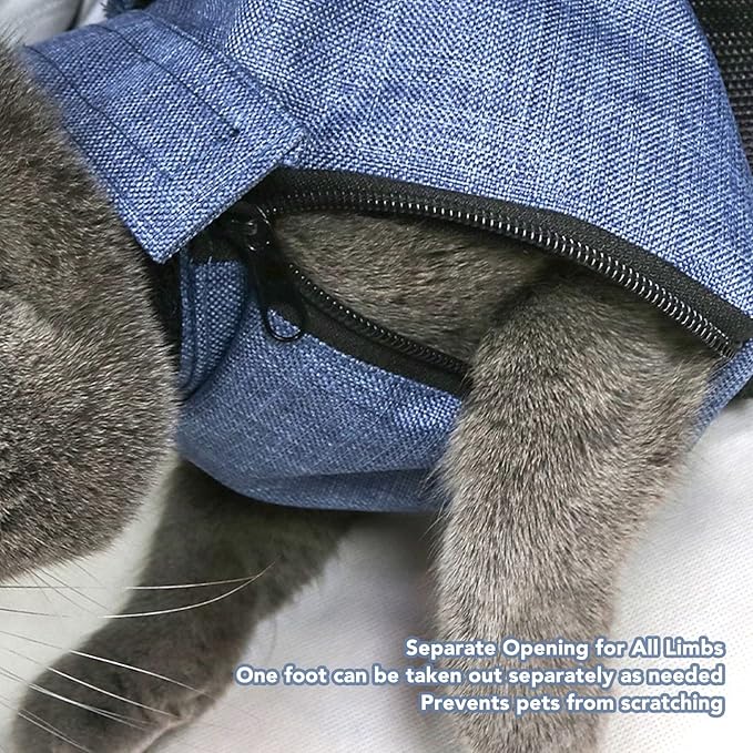 Fockety Cat Nail Clipping Cleaning Grooming Restraint Bag, No Scratching Biting for Bathing, Pet Bag for, Administering Eye Drops, Ear Cleaner, Clipping Nails Trimming