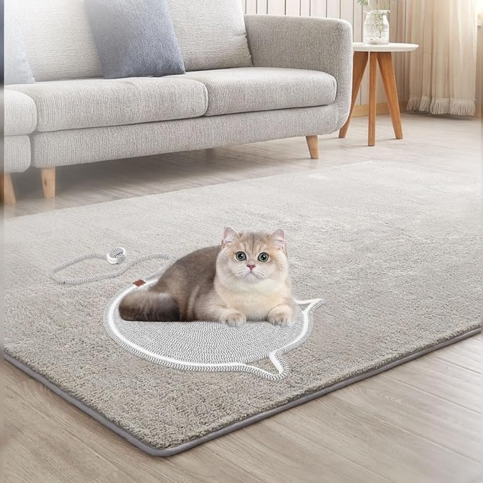 Milisten Cat Scratching Pad and Scratch Mat for Indoor Cats, Sturdy Non-Slip Pet Scratcher Board, Small Grey Furniture Protector for Sofa Couch and Beds