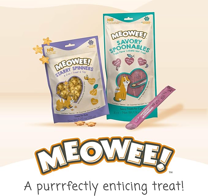 MEOWEE! Triple Flavor Kabobs Cat Treat, 2.4 Ounce Bag, Long-Lasting Playtime Treat for Cats Made with Real Chicken, Salmon & Tuna