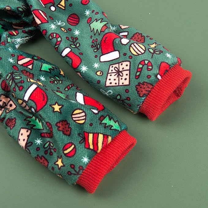 CuteBone Dog Christmas Pajamas Puppy Onesies Small Dogs Soft Pjs Coat Cat Apparel Comfy Pet Clothes Outfit Doggie Bodysuit P111XL
