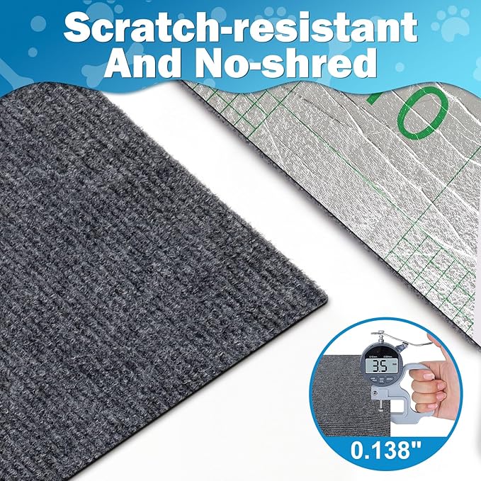 ENONCI Cat Carpet Protector 47.2"x15.8", Wall Corner Cat Scratcher Pad for Indoor,Trimmable Self-Adhesive Cat Scratching Mat Furniture Protector for Couch Sofas Door