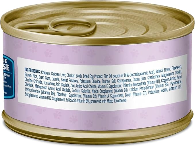 Blue Buffalo Baby Blue Natural Kitten Wet Cat Food, Healthy Growth Formula with DHA, Chicken Recipe Multi-Pack, 3-oz Cans (24 Count)