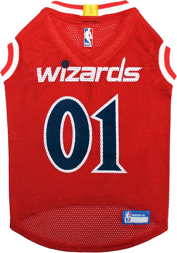 Pets First NBA WASHINGTON WIZARDS DOG Jersey, Large - Tank Top Basketball Pet Jersey