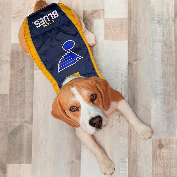 Pets First NHL St. Louis Blues Puffer Vest for Dogs & Cats, Size Small.Warm, Cozy, and Waterproof Dog Coat, for Small and Large Dogs/Cats. Best NHL Licensed PET Warming Sports Jacket