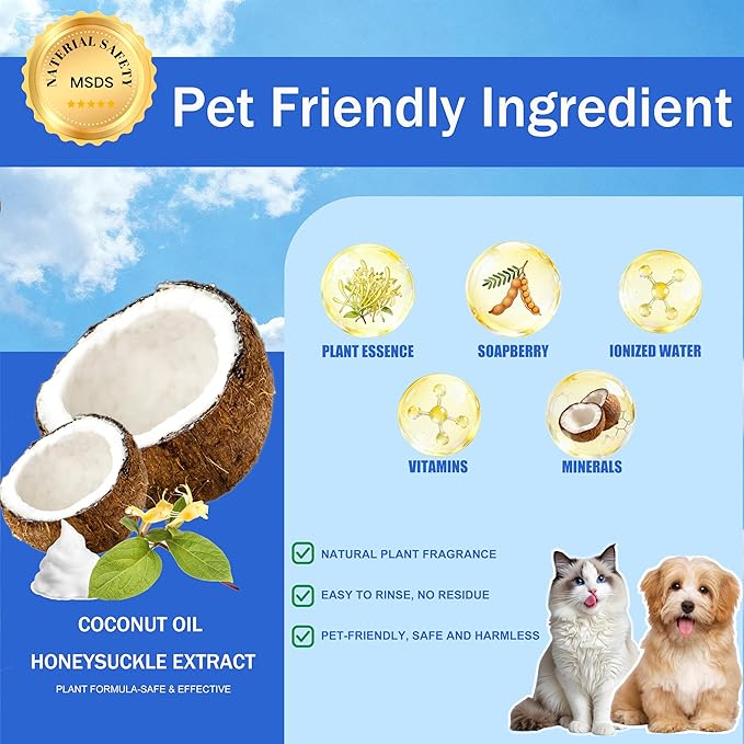 MeCids Pet Bowl Cleaning Mousse – Pet Bowl Cleaner, Natural Plant-Based, Safe & Non-Toxic, Powerful Foam for Effective Cleaning, Suitable for Cat & Dog Bowls, Pet Toys, and More