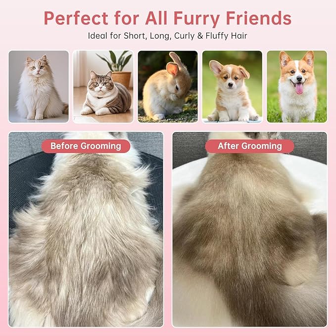 2026 New Steam Brush for Cats, 3 in 1 Steam Comb for Shedding Dog Pet Hair Cleaning Brush for Spray Dog Grooming for Long & Short Haired Pets – Cat Hair Spritz Defur Comb